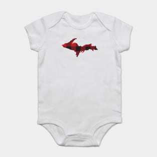 Upper Peninsula of Michigan Yooper Plaid Flannel design Baby Bodysuit